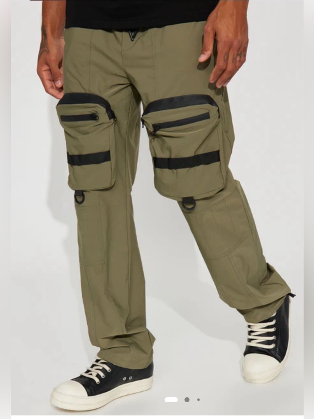 American Stitch Nylon Cargo Pants Olive Green Medium NWT Techwear Gorpcore